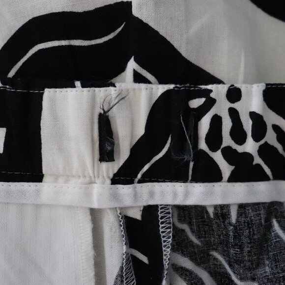 Talbots Linen 2XL Straight Leg Floral Ankle Cropped Semi Sheer Pull On Pant - Picture 8 of 10